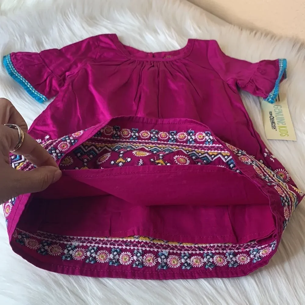 OshKosh Girls Boho Embroidered Dress Size 12 Months